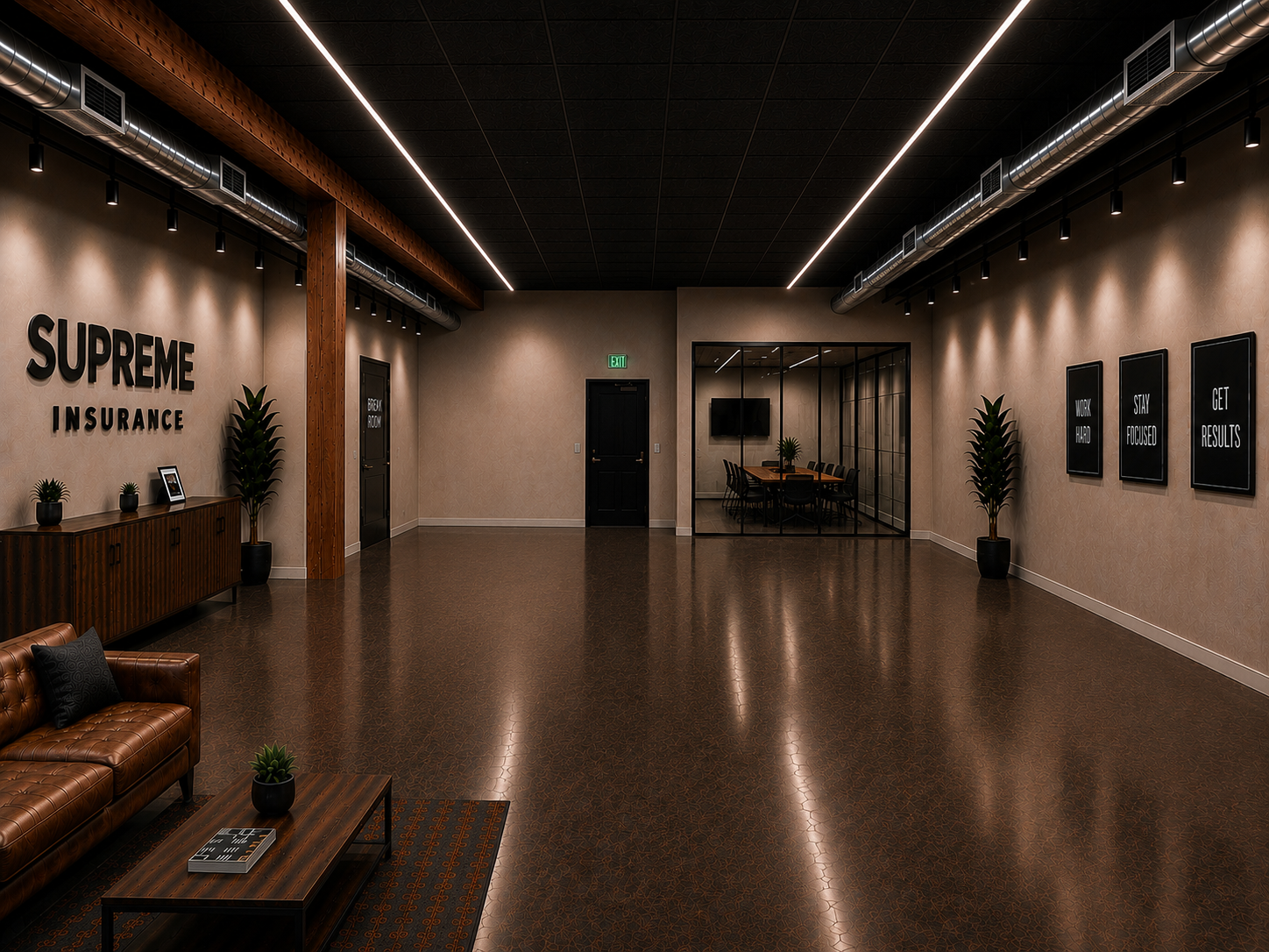 The Supreme Insurance Agency office lobby in Walnut, California